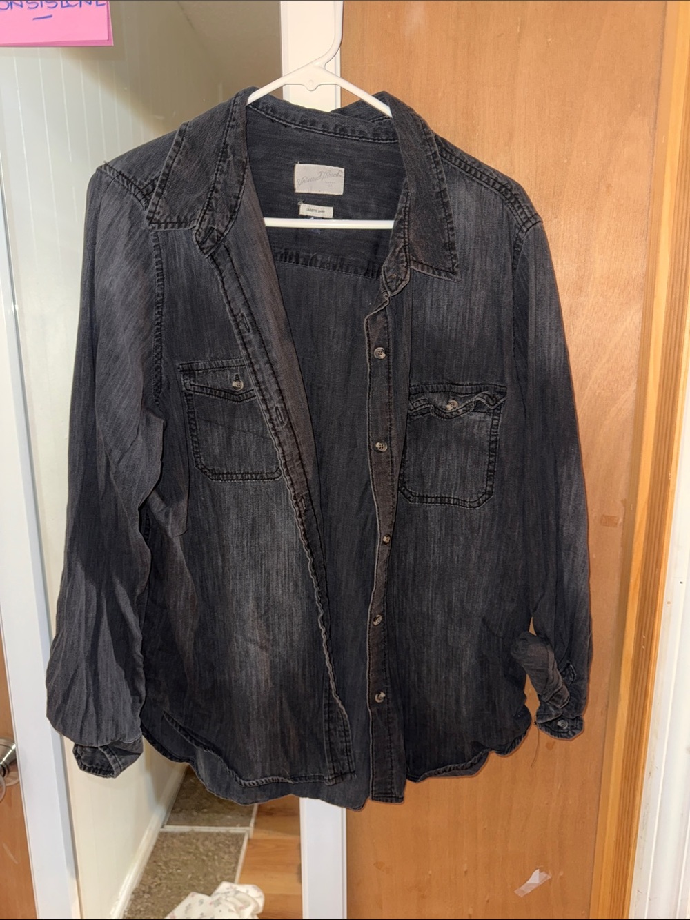 Universal Thread Black Washed Denim Shirt Jacket